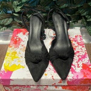 2 for $10‼️Wmns Slingback Pumps Pointed Toe Kitten Heels Suede Upper Dress Shoes